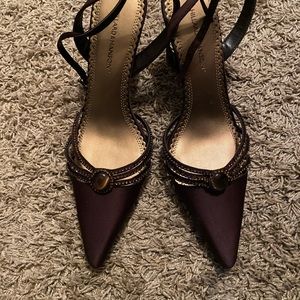 Hillard & Hanson Dark Bronze and Amber Heels